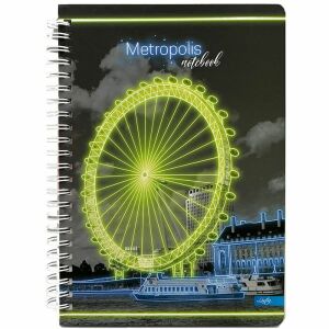 METROPOLIS A5 spirálfüzet London Eye mintával, vonalas, 80 lapos - Iskolakezdés, iskolaszer
