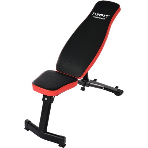 Funfit adjustable weight bench, black and orange, for home gym workouts