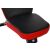 Funfit adjustable weight bench, black and orange, close-up of the seat
