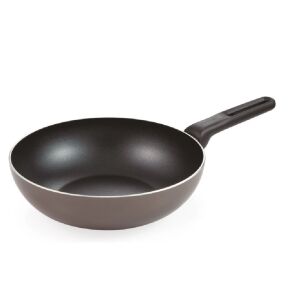 Tescoma BRAVA wok, 28 cm, patelnia do smażenia z powłoką nieprzywierającą z czarnym uchwytem - Kuchnia i jadalnia