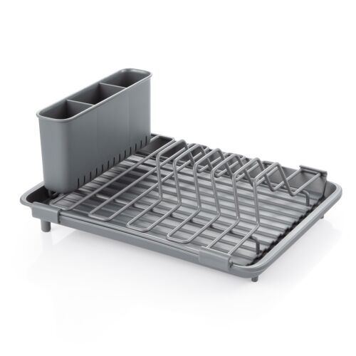 Tescoma COMPACT expandable dish drying rack with utensil holder