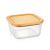Tescoma ONLINE 1.4L square glass food container with bamboo lid