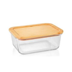 Recipient de depozitare din sticlă Tescoma ONLINE cu capac din bambus, 1,8 litri, dreptunghiular - Tescoma