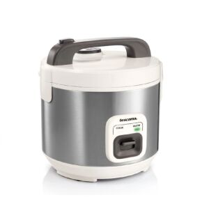 Tescoma GrandCHEF electric rice cooker, stainless steel, white, with lid and handle - Tescoma