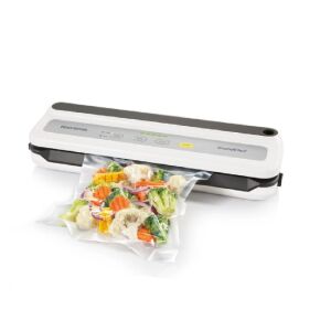 Tescoma GrandCHEF vákuum fóliahegesztő, fehér, zöldségekkel egy vákuumos zacskóban - Tescoma