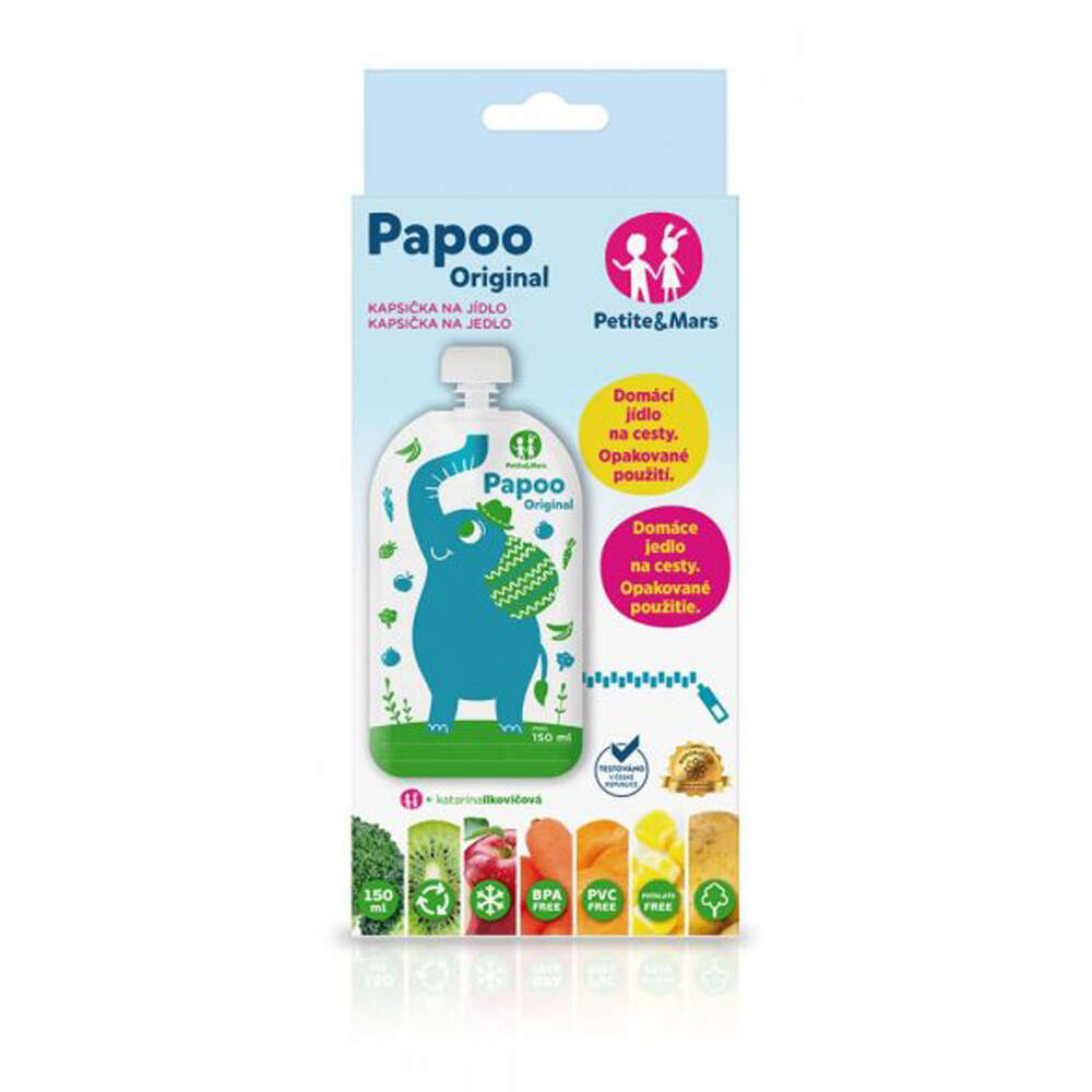 Petite&Mars Papoo Original Újrafelhasználható Bébiételes Tasa...