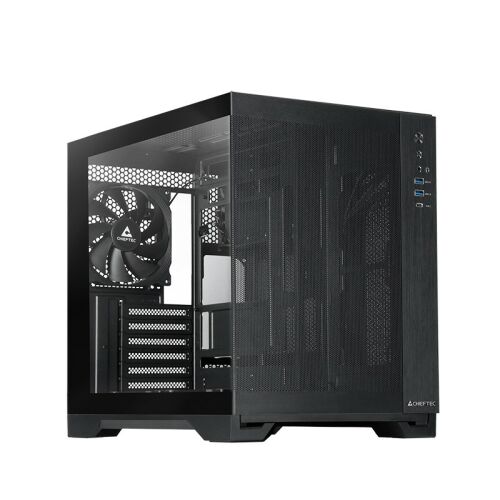 Chieftec VISIO AIR GM-30B-M-OP ATX Dual-Chamber Számítógépház Mesh Előlappal - Chieftec