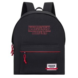 Stranger Things Friends Don't Lie schwarzer Rucksack mit rotem Reißverschluss - Nonbrand Schultaschen, Ranzen