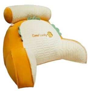 KipHome Multifunkciós Párna, Ágytámla, Deréktámasz, Közepes Méret, 60 x 40 cm, Latex, Csirke Mintás, Narancssárga,  háttámla párna az ágyhoz, deréktámasz, olvasó párna, kényelmes, narancssárga, csirke minta - Székpárna