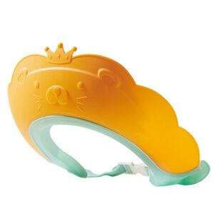 Gyermek fürdőszobai védőszemüveg, Fippy, Oroszlánkorona mintás, Állítható méretű, Tartós, Könnyen tisztítható, Samponálló, Szemnek és fülnek, TPE+PP, 21x20,5 cm, Narancs 122101042 - Hajmosó karika és kancsó