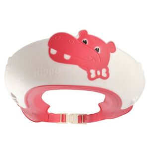 Gyermek fürdőszobai védőszemüveg, Fippy, víziló modell, állítható méretű, tartós, könnyen tisztítható, samponálló, szemnek és fülnek, TPE+PP, 22x21 cm, piros 122101073 - Hajmosó karika és kancsó