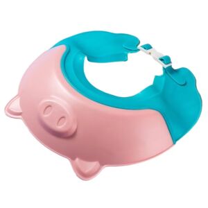 Gyermekfürdőszoba védőszemüveg, Fippy, Malac mintás, Állítható méretű, Tartós, Könnyen tisztítható, Samponálló, Szemnek és fülnek, TPE+PP, 23x23 cm, Rózsaszín 122101076 - Hajmosó karika és kancsó