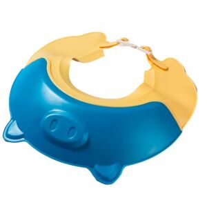 Gyermekfürdőszoba védőszemüveg, Fippy, Malac mintás, Állítható méretű, Tartós, Könnyen tisztítható, Samponálló, Szemnek és fülnek, TPE+PP, 23x23 cm, Kék 122101085 - Hajmosó karika és kancsó