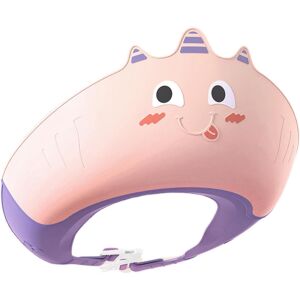 Zuhany sapka, KipHome, Megakadályozza a víz és a sampon kifolyását az arcra, 0-12 év, állítható, TPE+PP anyagból, 20 x 23 cm, egyszarvú minta, rózsaszín/lila 122101245 - Hajmosó karika és kancsó