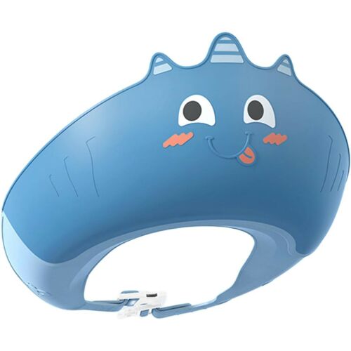 Zuhany sapka, KipHome, Megakadályozza, hogy a víz és a sampon az arcon szivárogjon, 0-12 év, állítható, TPE+PP anyagból, 20 x 23 cm, egyszarvú minta, kék 122101247