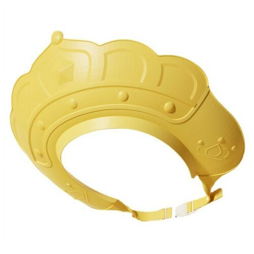 Zuhanyzósapka, KipHome, Megakadályozza a víz és a sampon arcra szivárgását, 0-12 év, állítható, TPE+PP anyagból, 20 x 23 cm, Koronamodell, Sárga 122101249