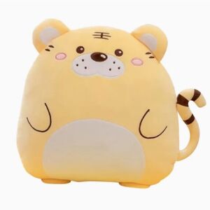 KipHome 2 az 1 takaró ágyra vagy kanapéra, Tigris játékmodell tárolóhellyel, mikroszálas, narancssárga - Díszpárna