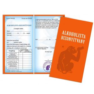 Vicces Alkoholista Bizonyítvány, ajándék alkoholkedvelőknek - Vicces ajándék