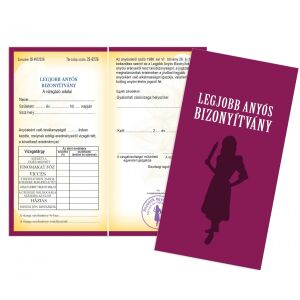 Vicces bizonyítvány a legjobb anyósnak, egyedi ajándék ötlet - Vicces ajándék