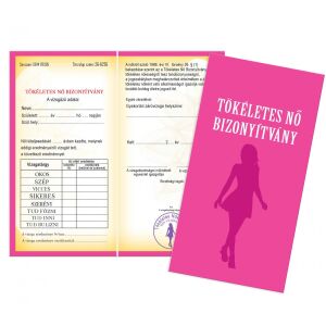 Vicces bizonyítvány tökéletes nőknek, ajándék ötlet - Vicces ajándék