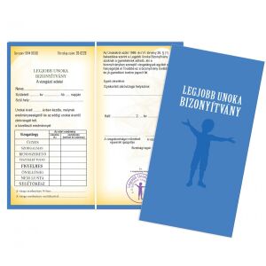 Vicces bizonyítvány a legjobb unokának, nagyszerű ajándék nagyszülőknek - Vicces ajándék