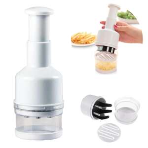 Tocător de ceapă, usturoi, legume și ierburi, manual, instrument de bucătărie, alb, plastic, lame din oțel inoxidabil, ușor de utilizat, tocare rapidă, pregătirea alimentelor - Ustensile de bucătărie