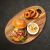 Tescoma FEELWOOD oval serving and cutting board with burger and onion rings
