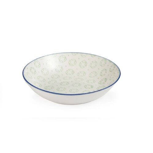 Tescoma FRESCO Barley mélytányér, 21 cm, fehér, zöld és kék mintával