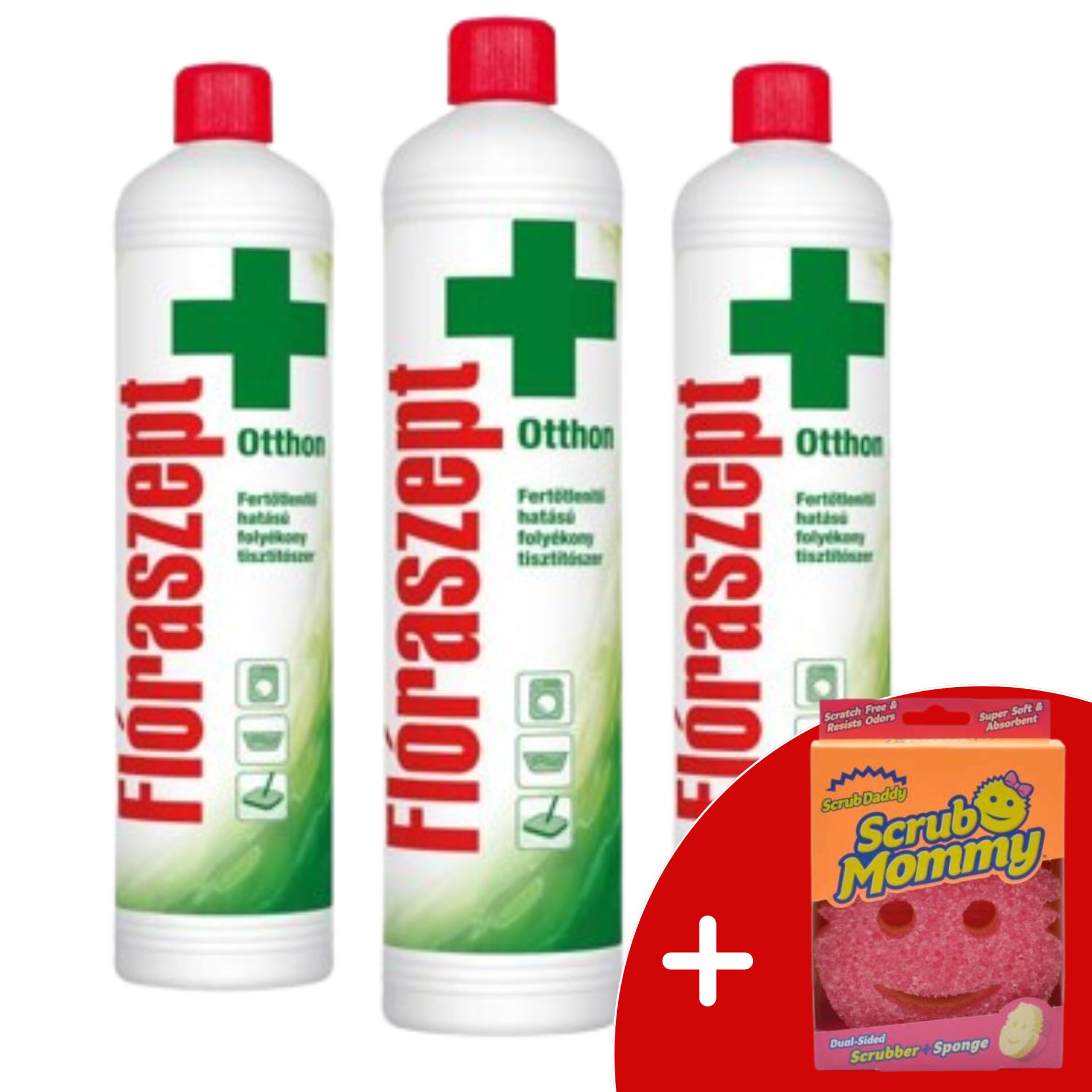 E-shop Flóraszept Dezinfekčný prostriedok 3x1l + Darčeková hubka na čist...