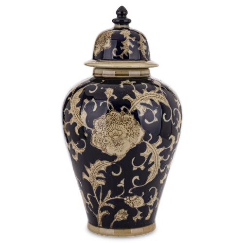 Amfora sötétkék mintás kerámia 38x23cm