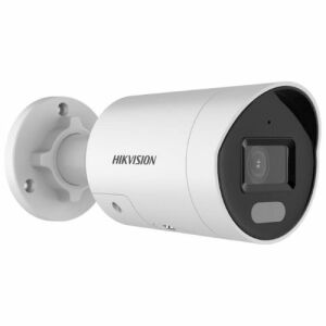 Hikvision 4MP IP biztonsági kamera, 2,8 mm-es objektív, ColorVu, Smart Hybrid Light, 40m IR, fehér, oldalnézet - Hikvision