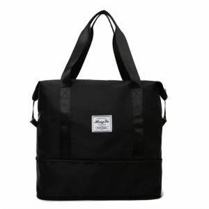 Czarna regulowana torba sportowa podróżna, marka Hong Fu - Torba podróżna