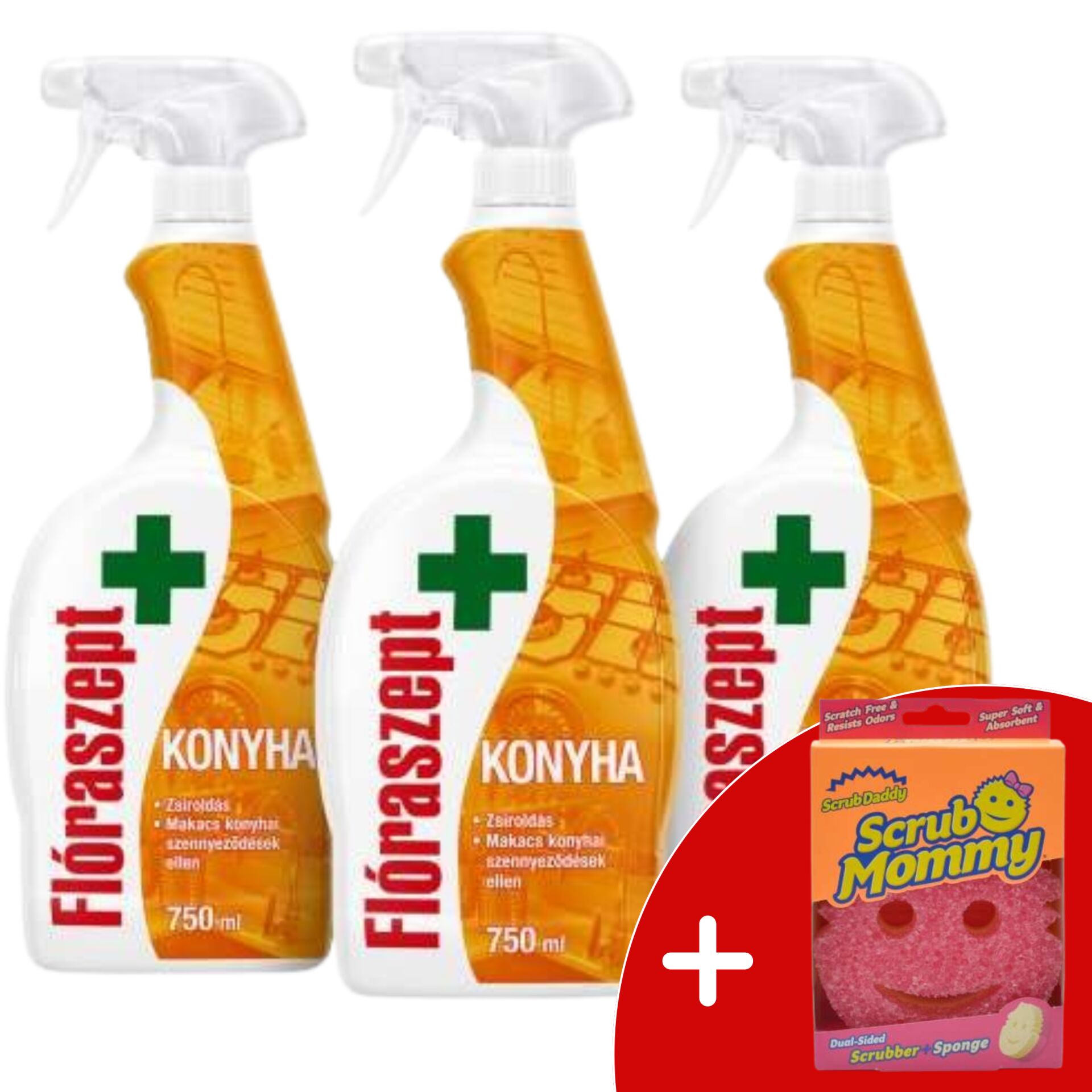 E-shop Flora Sept Kuchynský sprej 3x750ml + darčeková hubka na peeling p...