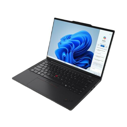 Lenovo Thinkpad T14s fekete laptop 3/4 nézet Windows 11-el