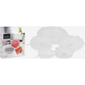 5er Set Mehrwegdeckel Excellent Houseware, Silikon, transparent 122152778 - Topfdecken