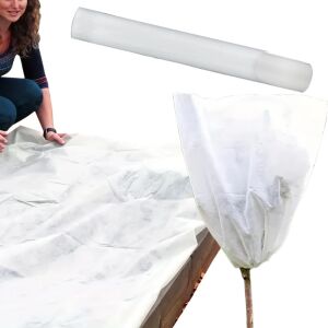 Biały pokrowiec ochronny na zimę dla roślin, ochrona przed mrozem, ochrona przed wiatrem, ochrona przed śniegiem, 90g, 1x15m, osłona ogrodowa, osłona rzędowa, agrotextil, ochrona ogrodu, ochrona roślin, zimowanie roślin - Narzędzie ogrodnicze