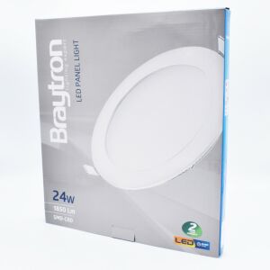 Bodová LED 24W zapustená, okrúhla, Braytron, 1850 lm, neutrálne svetlo (4200 K), biela 122155118 - Bodové svetlá