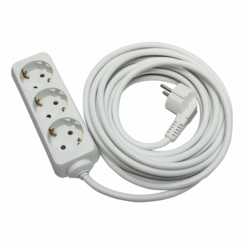 Prelungitor alb Strohm cu 3 prize și cablu de 3 metri