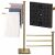 Collage of Springos gold towel rack parts and assembled product