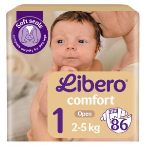 Libero Comfort Newborn Veličina 1 Pelene, 2-5 kg, 86 komada - Libero
