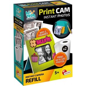 Hi-Tech Educativo Print Cam Natychmiastowy aparat fotograficzny Zestaw uzupełniający, 2 rolki papieru termicznego, drukuj do 120 zdjęć - Lisciani