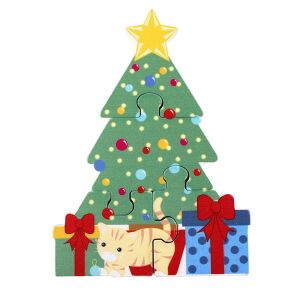 Orange Tree Toys karácsonyfa fa puzzle összeszerelve - Orange Tree Toys