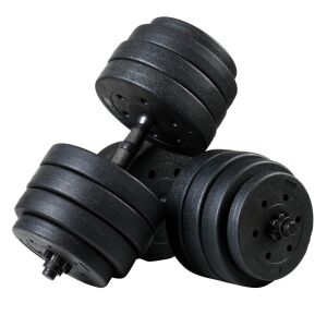 Funfit Adjustable 40kg Bitumen Dumbbell Set 2x20kg #black