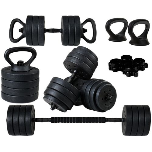 Funfit 4in1 Reglabil 40kg Bitum Dumbbell Set + Mânere 2x20kg #negru