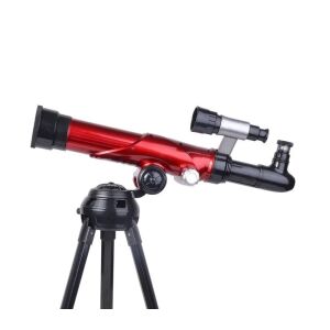 Telescop roșu și negru cu trepied, 75mm, mărire 20x30x40, pentru copii de la 6 ani - Telescop