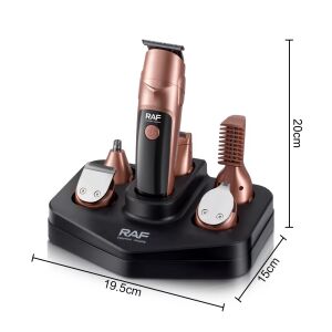 RAF R4021 Zestaw do pielęgnacji mężczyzn 19 w 1 ze stacją ładującą, złoto różowe i czarny - Urządzenia i akcesoria do pielęgnacji urody