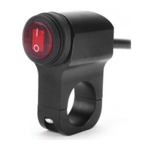 Intrerupător impermeabil on/off pentru lumini LED, 12V 16A, negru, cu montare pe ghidon - Lumini auto