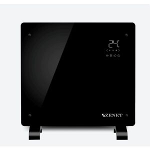 Czarny Szklany Grzejnik Konwektorowy Zenet ZET-523, 1000W