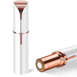 Tragbarer Gesichtsepilierer, schmerzlos, zur sanften Entfernung von Haaren im Gesicht und am Körper, mit LED-Licht, hypoallergen, weiß