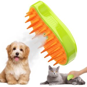 StartONTeam 3-in-1-Bürste mit Dampf, weichem Silikon, Wasserspender, Haarentfernung und Massage für Hunde und Katzen, Grün 122159585 - Viehzucht